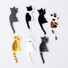 [세트가격] 냉장고자석 고양이자석 마그넷 마스크 차키 열쇠 우산 걸이 후크, 고양이친구들(7개세트)