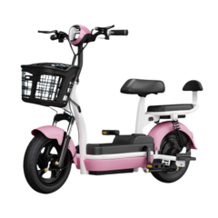 MONTHERIA 성인 전기 자전거 48V 가성비 배달 출퇴근 A598-57, 20A-여정60~70킬로미터, 핑크색