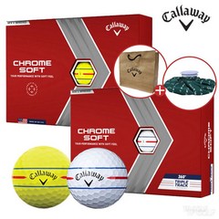 [한국캘러웨이정품] 크롬소프트 360 트리플트랙 골프공, 옐로우, 옐로우, 1개
