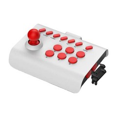 아케이드 로커 게임 조이스틱 게임 콘솔 스마트폰 컴퓨터용 13개 버튼, 화이트 레드, 14.5cmx7cmx11.5cm, 플라스틱, 1개