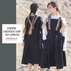 히피 히든힙 앞치마 [카페앞치마 미용앞치마 방수 미용 공방 카페 apron], 브라운, S, 1개