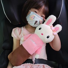 바비즘 래빗타이거 유아 아동 어린이 키즈 차량용 안전벨트 인형, 래빗핑크, 1개