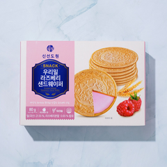 [메가마트]신선도원 우리밀 라즈베리 샌드웨이퍼 80g, 1개