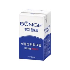 번지 휩 토핑 휘핑크림 1L 롯데푸드+아이스박스 포함, 6개