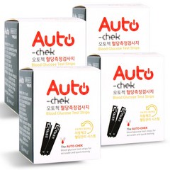 오토첵 시험지 50매 100매 150매 200매 AUTOCHECK 혈당 측정 검사지 혈당지 당뇨, 4개