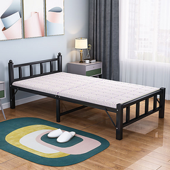 접이식 변신 침대 홈 오피스 낮잠 침대 나무 철제, 120cm와이드실버그레이화이트스틸프레임, 블랙