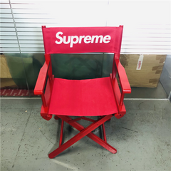 Supreme 19ss week4 감독 의자 접는 의자 단단한 나무 캠핑 카페 발코니 인테리어, 빨간색, 1개