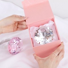 초대형 왕 다이아 반지 링 2color 프로포즈 다이아몬드 청혼 선물, 투명+선물box
