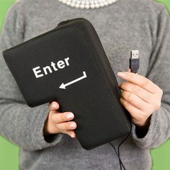 빅사이즈 USB 대왕 엔터키 스트레스 해소 샷건용 Enter Key 인싸템, 블랙, 대형 엔터 키