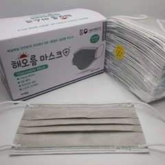 국산 해오름 덴탈마스크 비말차단 대형 그레이, 50매입, 2개