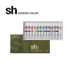 신한 sh 한국화물감 7.5ml 13색 아교 캘리그라피 붓 서예 동양화물감 파레트 한국화채색, 본상품선택