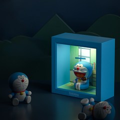 바라또샵 도라에몽무드등 캐릭터 피규어 수면등 인테리어조명, 블루 도라에몽