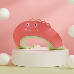 공룡 샴푸캡 샤워캡 아기 머리감기 목욕귀마개 목욕, 레드, 1개