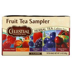 Celestial Seasonings 프루트 티 샘플러 허브티 디카페인 5가지 티백 18개, 40g, 1개