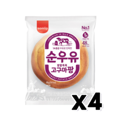 순우유 밤알콕콕 고구마팡 베이커리빵 90g x 4개