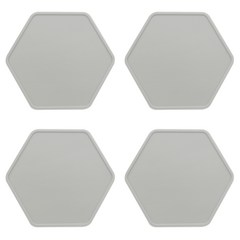 [실리콘스토리] 플래티넘 실리콘 모던 디자인 컵받침 4P, 라이트그레이, 4개
