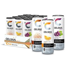 CELSIUS 셀시어스 에센셜 에너지 드링크 스파클링 워터 12개팩, 클래식 팝 팩, 12 Fl Oz(12개들이 팩)
