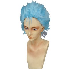 Anime Bleach Jeagerjaques 풀 세트 흰색 기모노 Grimmjow Jaggerjack 마스크 코스프레 의상 자켓 바지 벨트 검도, [06] One size, [01] Only wigs