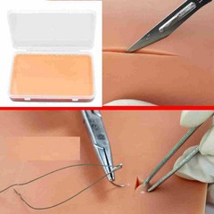 피부 봉합 연습 도구 슈처 실리콘 피부 패드 상처 외과봉합연습 성형외과, 1개