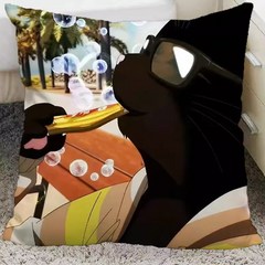 야무진 고양이는 오늘도 우울 33가지 디자인 사각 쿠션 베개 인형 장식 선물 애니 굿즈 후쿠자와 사쿠 유키치 유리 오시로, 18