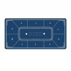 홀덤 트럼프 카드 포커칩 테이블 매트 게임 패드, 블루