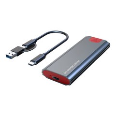 M2 SSD CASE- 박스 지원 NVME PCIE M2 to USB Type-C 3.1 하드 드라이브 디스크 박스 용 SSD 어댑터, 두 개로