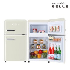 벨 레트로 글라스 냉장고, 크림, RD09ACMH