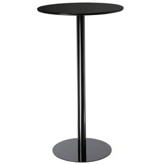 원형 높은 테이블 홈바 라운지 카페 식탁 스탠딩바, 검은색 좌판 + 검은색 철제 프레임