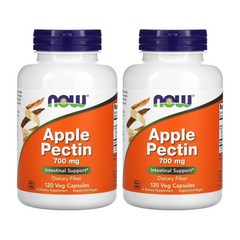 [1+1] Now Foods 나우푸드 애플 펙틴 700mg 120정 팩틴 사과 Apple Pectin 식이섬유 고약사 약들약 베지캡슐 2개, 1개, 기본