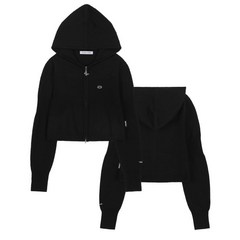 (국내배송) NASTY FANCY CLUB 네스티 팬시 클럽 NF 하이커 니트 후드 집업 (BLACK) F23ZA948 HIKER KNIT HOOD ZIP UP