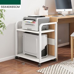 튼튼한 프린터 선반 프린터기 컴퓨터 책상 거치대 다이 받침대 복합기 프린트 서랍장 수납, 올화이트 프레임 2단 55X40X65CM