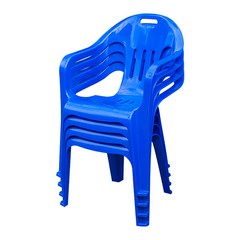 [공룡플라스틱] 야외용 플라스틱 팔걸의 의자(웰빙의자) 4개 세트, 웰빙의자 4개(청색)