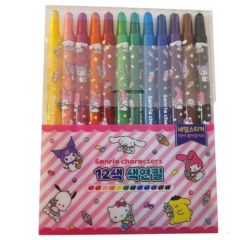산리오 12색 색연필(색상선택가능), 1세트, 핑크색