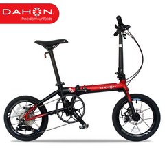 Dahon K3plus 16 인치 미니 자전거 초경량 9단 디스크 브레이크 접이식 자전거 미니벨로, 16인치, 레드