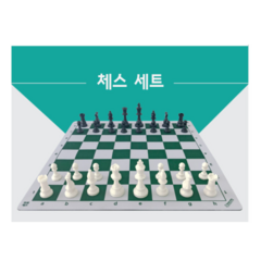 파워체스 실속형 (기물+ 매트) 체스세트 휴대용 대회용 캠핑보드게임