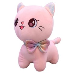 선물 예쁜 리본 고양이 냥이 인형, Y핑크, 25cm