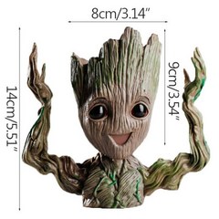 크리에이티브 그루트 화분 화분 인형 나무 남자 귀여운 모델 장난감 펜 냄비 정원 화분 다육이 화분 를 위한 선물, 4