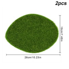 인공 잔디 매트 카펫 시뮬레이션 잔디 잔디 미니어처 풍경 장면 DIY 홈 인테리어 정원 녹색 가짜 식물, 2개 26cm