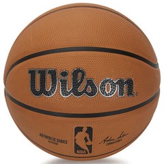 윌슨 NBA 어센틱 시리즈 고무 농구공 브라운, 1개, WTB7300IB05CN