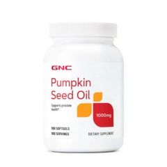 GNC 펌킨 씨드 오일 1000mg 소프트젤 무설탕 글루텐 프리, 100정, 1개