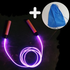 [스포츠백 증정] 야광 발광 네온 LED 일루미네이트 불빛 줄넘기, 핑크, 1개