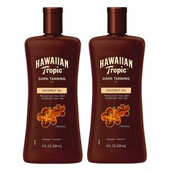 Hawaiian Tropic 다크 태닝 선 케어 모이스처라이징 오일 236.6ml(8온스) 트윈 팩, 236.6ml, 2개