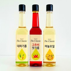 더클래식 고추기름/파기름/마늘기름 500ml 3종세트 국산 고추 고추씨 대파 마늘 당근 사용, 3종 세트