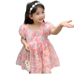 로빠꼬야 체리 블라썸 생일 파티 드레스 꽃무늬 레이스 리본 비치 여아 원피스