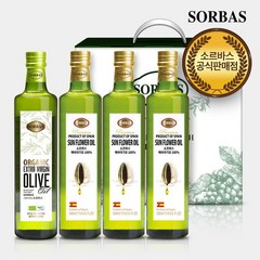 소르바스 소르바스 유기농올리브유1병 해바라기유3병 오일선물세트