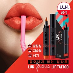 룩픽싱 립타투 (코랄) 2개 입술 립스틱 지워지지않는, 단품, 3g