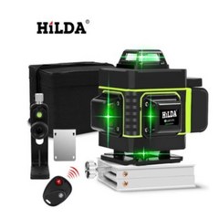 HILDA 16선 4D 레이저 레벨기 그린레이저/수평기 녹색, 1개