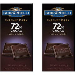 기라델리 인텐스 다크 초콜릿 72% 카카오 트와일라이트 딜라이트, 100g, 2개