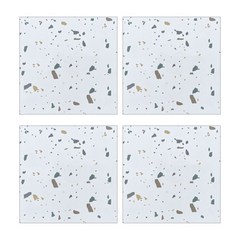 현관 바닥 붙이는 접착식 데코 타일 셀프 시공 60cm x 60cm 4장, A.01/테라조 화이트(1.5mm), 4개, 테라조 화이트