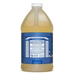 닥터브로너스 대용량 퓨어 캐스틸 솝 바디워시 페퍼민트 64oz(1.9L) Dr. Bronner's Pure-Castile Liquid Soap Peppermint, 1개